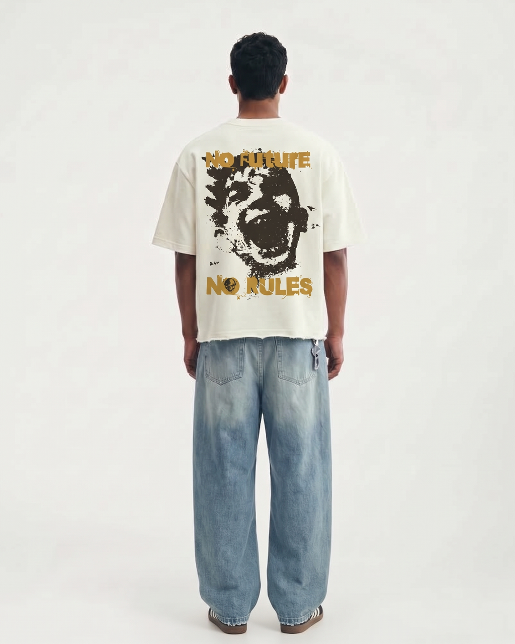 Zero Rules Boxy Fit T-Shirt | 240 GSM French Terry Off-White Graphic Tee