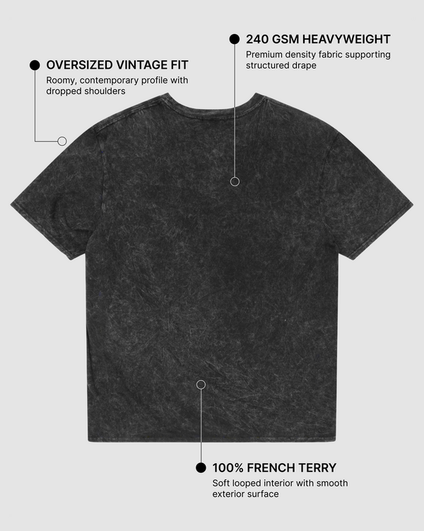 Acid Wash Oversized T-Shirt | 240 GSM French Terry Cotton Oversized Tee