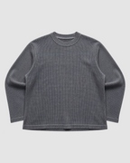 Acid Wash Waffle Knit Oversized Full-Sleeve T-Shirt | 240 GSM Waffle Knit Cotton Oversized Tee