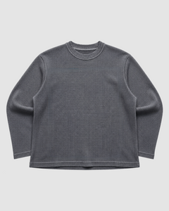 Acid Wash Waffle Knit Oversized Full-Sleeve T-Shirt | 240 GSM Waffle Knit Cotton Oversized Tee