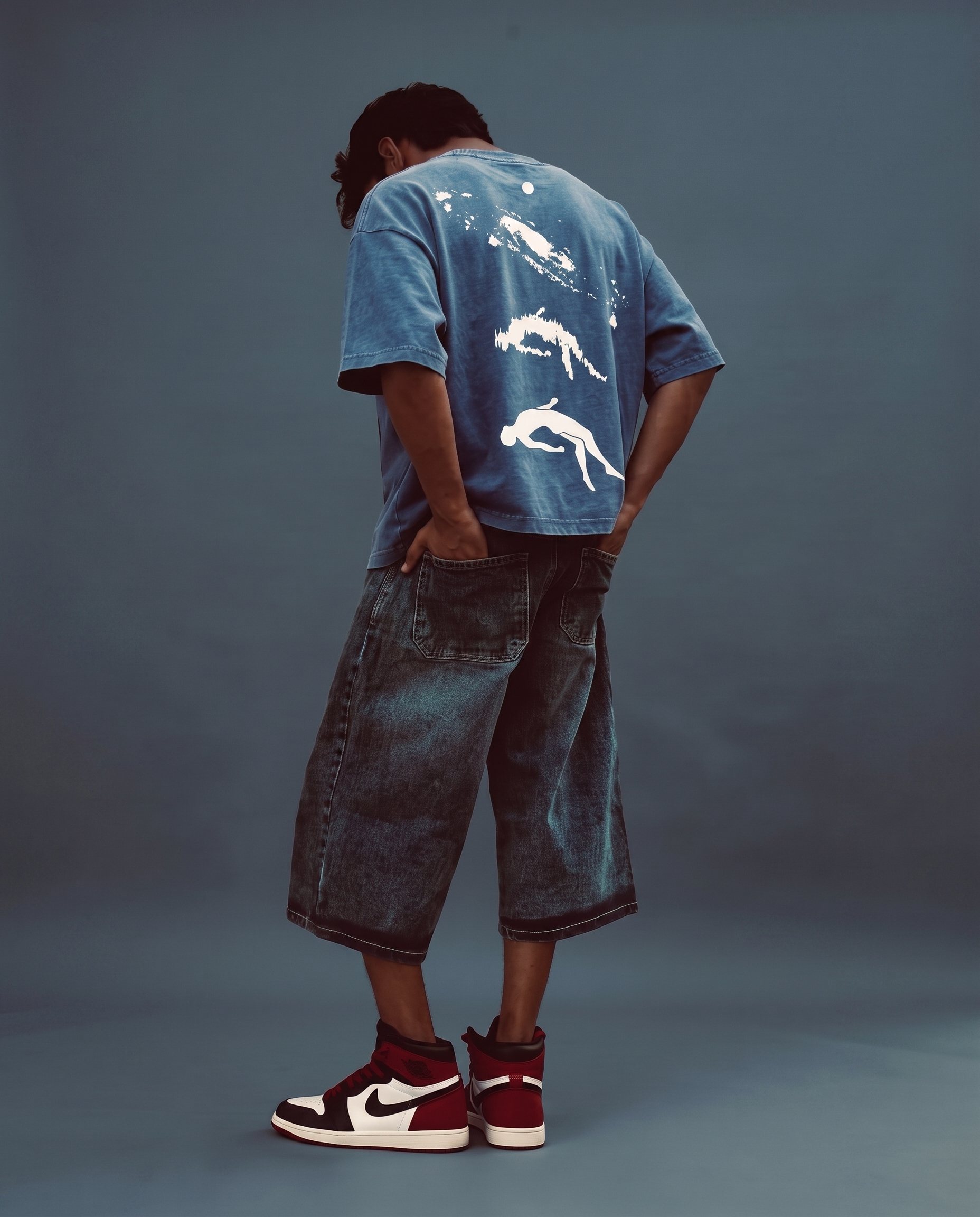 Astral Drift Boxy Fit T-Shirt | 240 GSM French Terry Denim Wash Graphic Tee