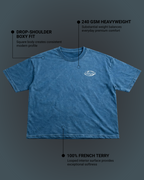 Astral Drift Boxy Fit T-Shirt | 240 GSM French Terry Denim Wash Graphic Tee