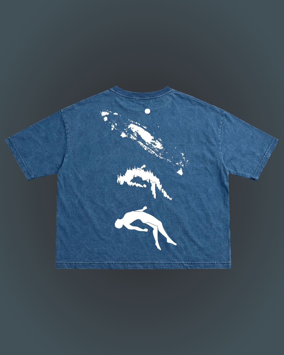 Astral Drift Graphic Boxy Fit T-Shirt | 240 GSM French Terry Denim Wash Graphic Tee