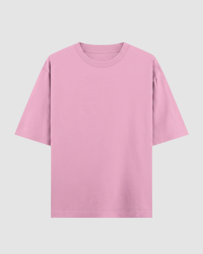 Baby Pink Oversized T-Shirt | 240 GSM French Terry Cotton Oversized Tee