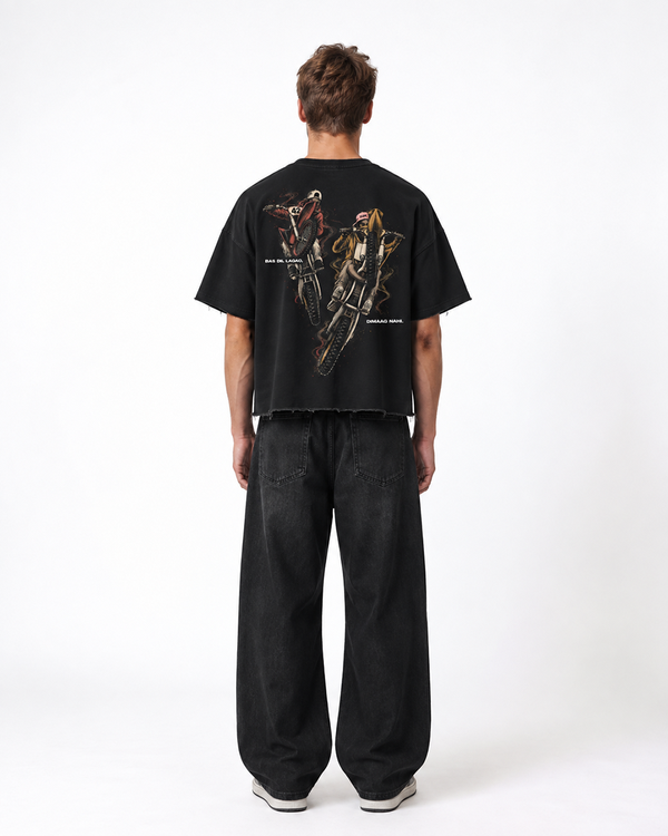 Dil Lagao Boxy Fit T-Shirt | 240 GSM French Terry Cotton Black Graphic Tee