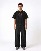 Dil Lagao Boxy Fit T-Shirt | 240 GSM French Terry Cotton Black Graphic Tee