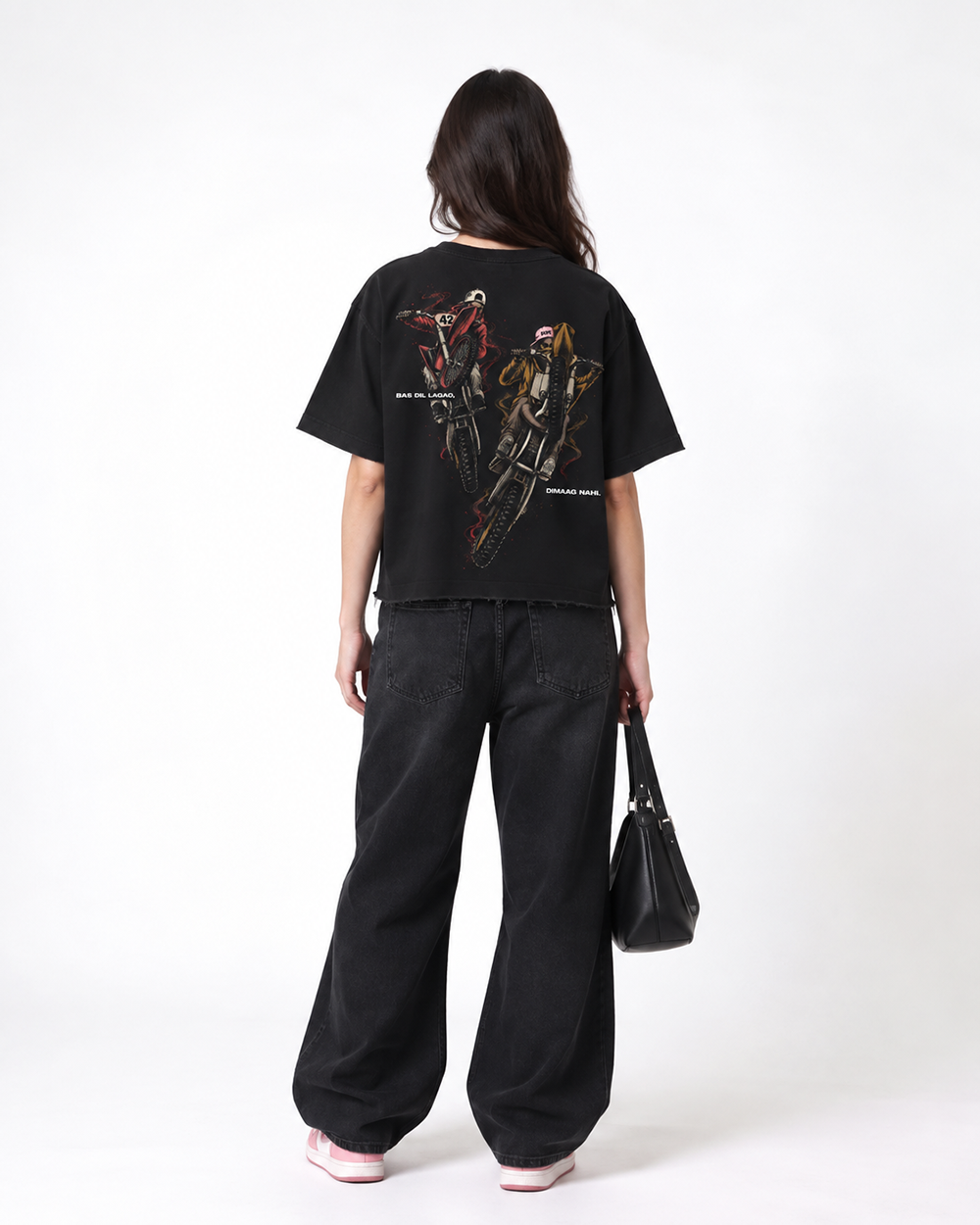 Dil Lagao Boxy Fit T-Shirt | 240 GSM French Terry Cotton Black Graphic Tee