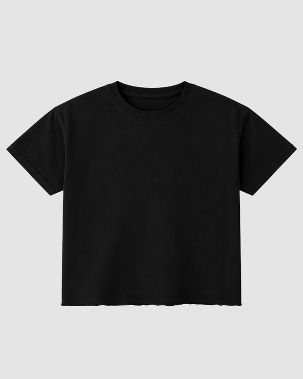 Black French Terry Boxy Fit T-Shirt | 240 GSM French Terry Boxy Tee