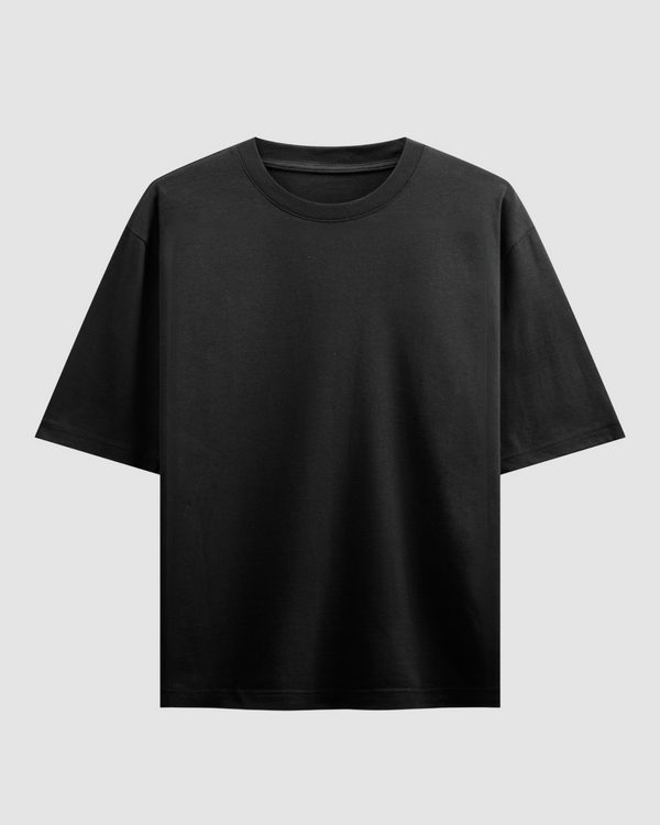 Black French Terry Oversized T-Shirt | 240 GSM Pure Cotton Tee