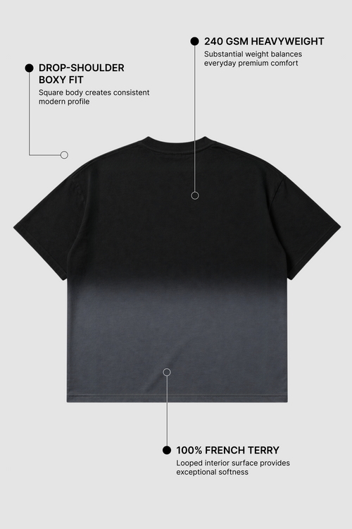 Black Ombre Wash Boxy Fit T-Shirt