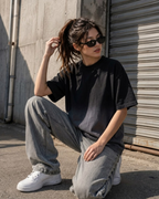 Black Ombre Wash Boxy Fit T-Shirt | 240 GSM French Terry Boxy Tee