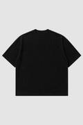 Black Waffle Boxy Fit T-Shirt