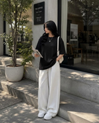 Black Waffle Boxy Fit T-Shirt | 240 GSM Waffle Knit Cotton Boxy Tee