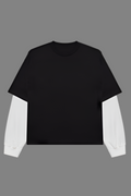 Black With White Sleeve Oversized T-Shirt
