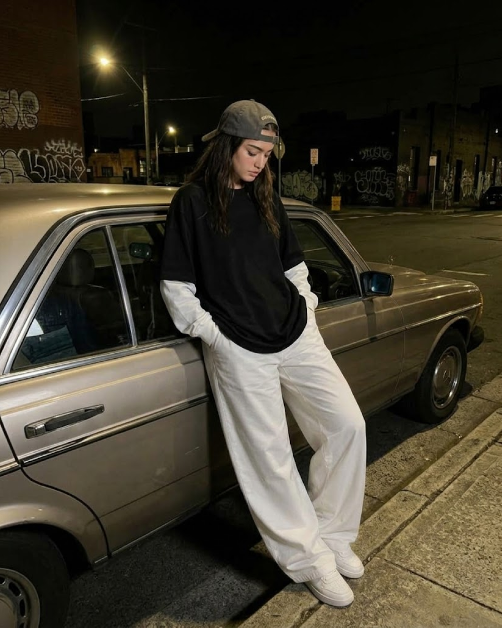 Black With White Sleeve Oversized T-Shirt | 240 GSM French Terry Cotton Oversized Tee