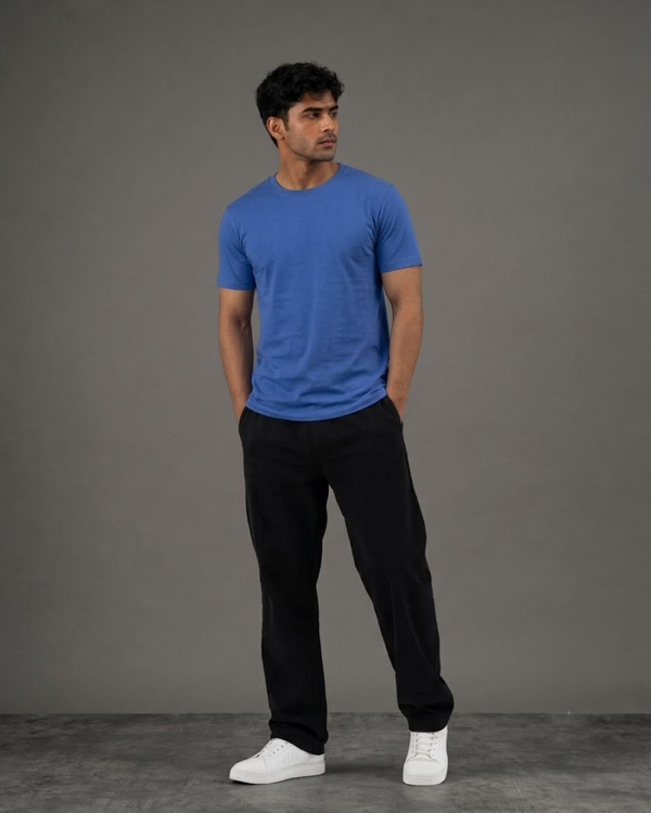 Blue Regular Fit T-Shirt | 180 GSM 100% Cotton Everyday Tee