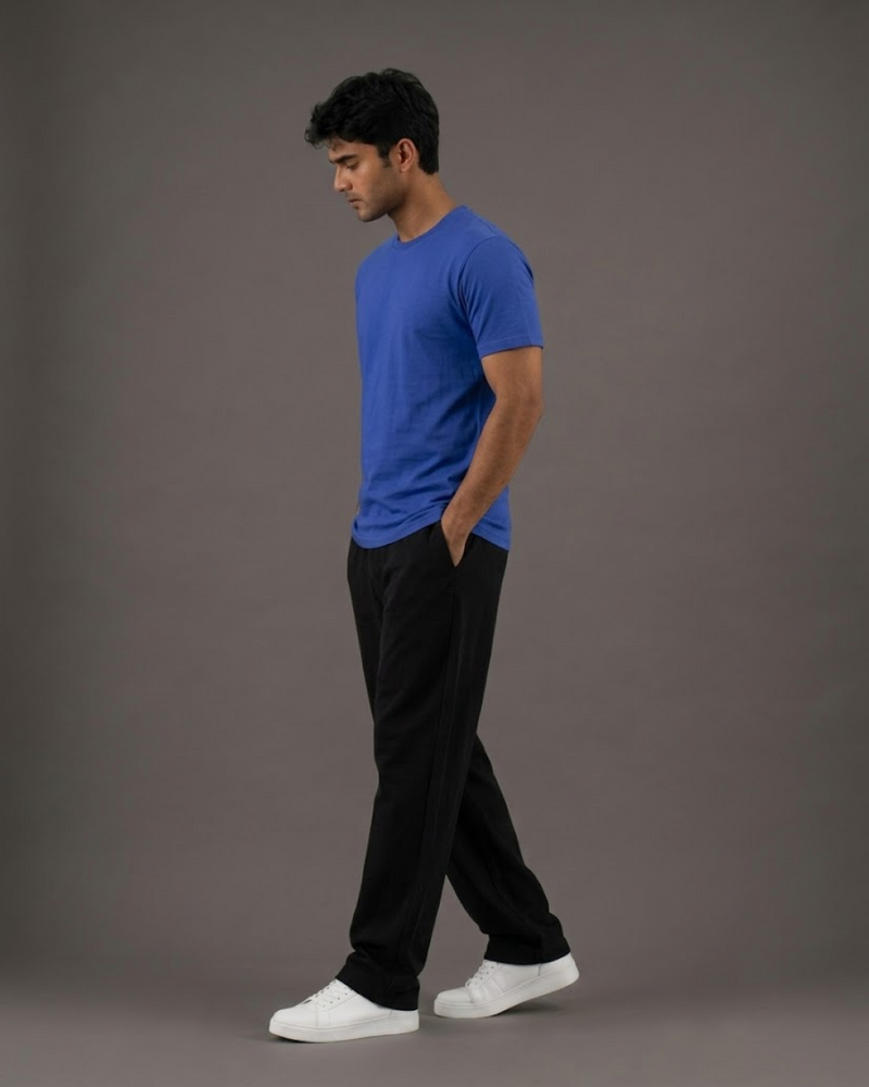 Blue Regular Fit T-Shirt | 180 GSM 100% Cotton Everyday Tee