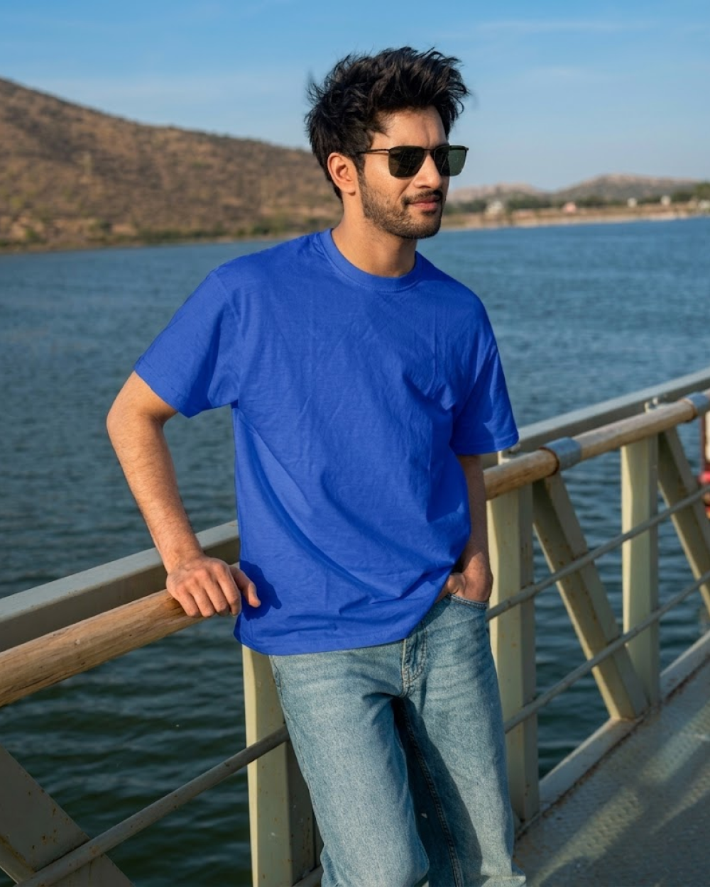Blue Regular Fit T-Shirt | 180 GSM 100% Cotton Everyday Tee