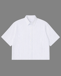 Blue Striped Oxford Boxy Shirt | 160 GSM Cotton Oxford Stripe Shirt