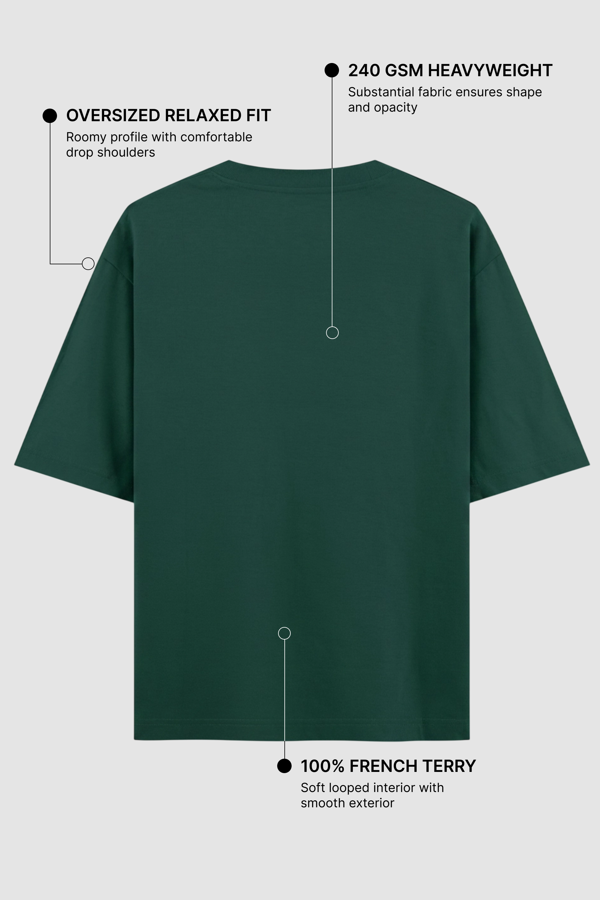 Bottle Green Oversized T-Shirt
