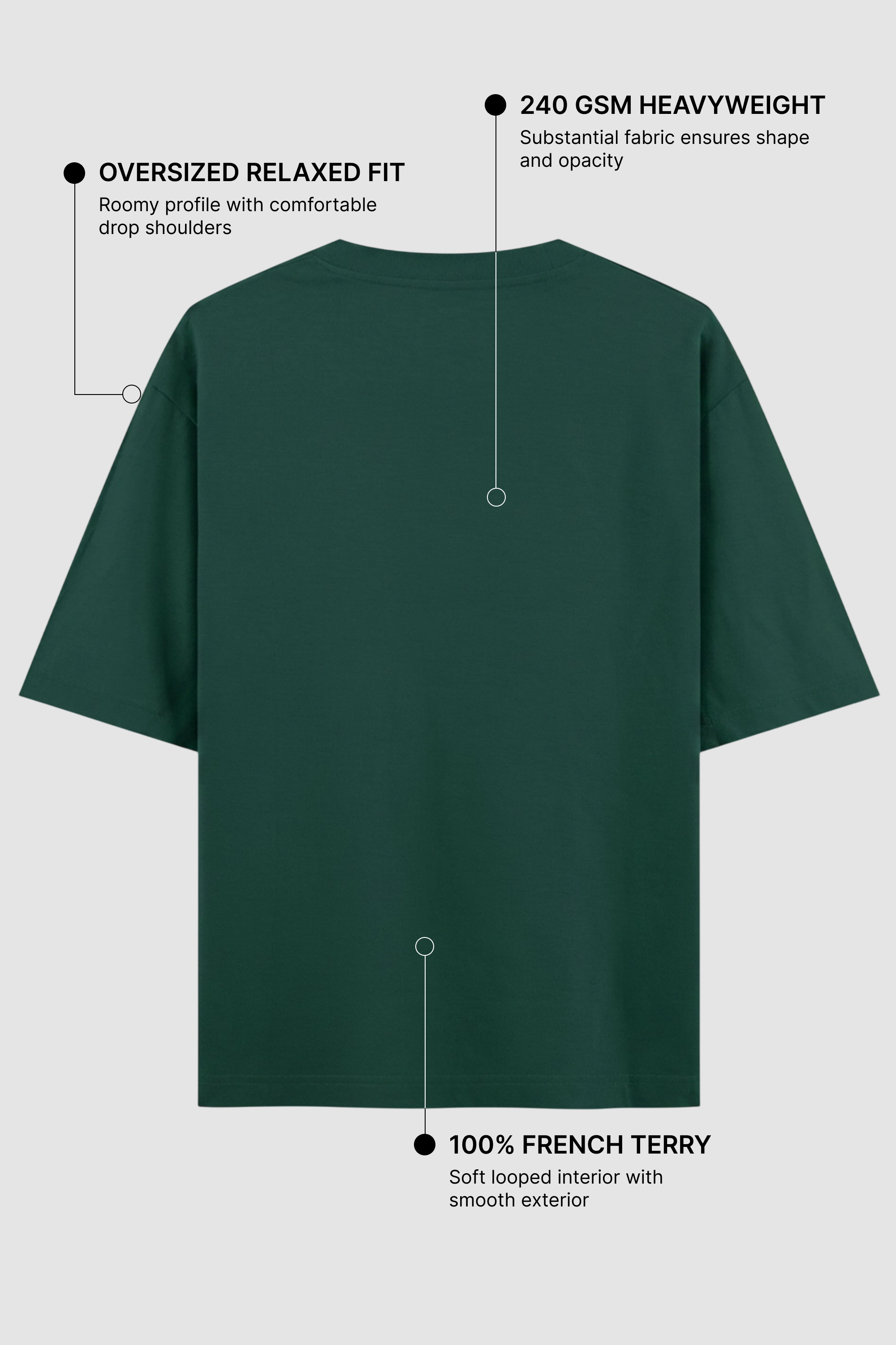Bottle Green Oversized T-Shirt