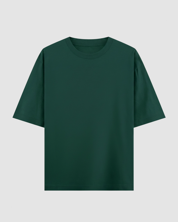 Bottle Green Oversized T-Shirt | 240 GSM French Terry Cotton Oversized Tee