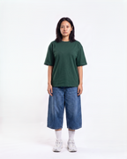 Bottle Green Oversized T-Shirt | 240 GSM French Terry Cotton Oversized Tee