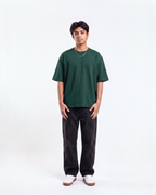 Bottle Green Oversized T-Shirt | 240 GSM French Terry Cotton Oversized Tee