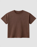 Brown French Terry Boxy Fit T-Shirt | 240 GSM French Terry Cotton Boxy Fit Tee