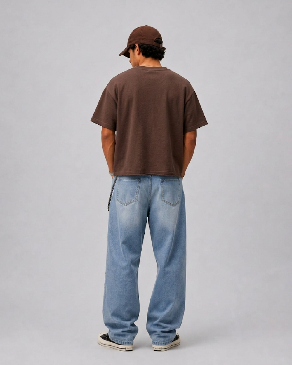 Brown French Terry Boxy Fit T-Shirt | 240 GSM French Terry Cotton Boxy Fit Tee