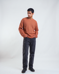 Brown Waffle Knit Oversized Full-Sleeve T-Shirt | 240 GSM Cotton Waffle Knit Tee