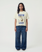 Caffeine Love Boxy Fit T-Shirt | 240 GSM French Terry Off-White Graphic Tee