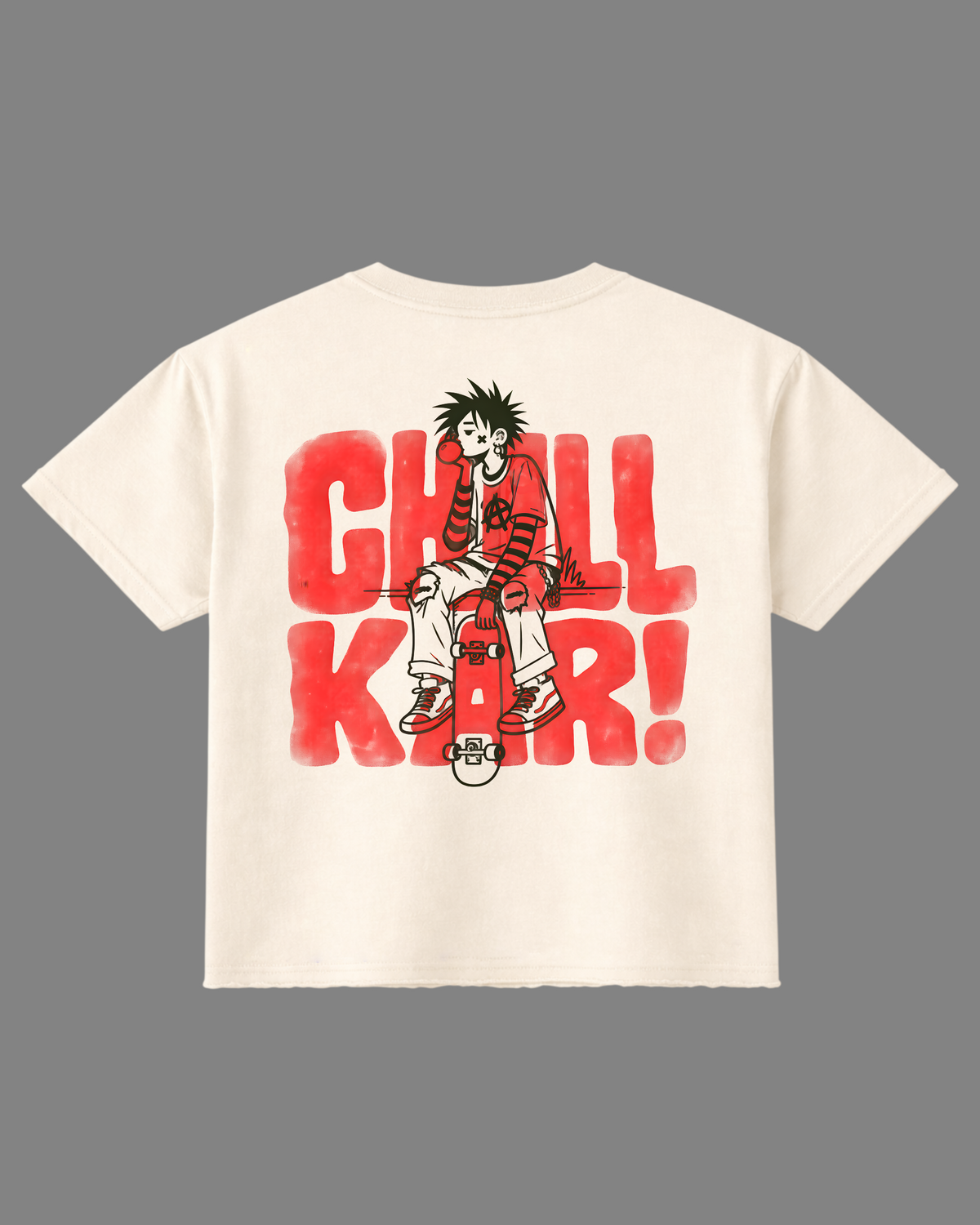 Chill Kar Boxy Fit T-Shirt | 240 GSM French Terry Off-White Graphic Tee