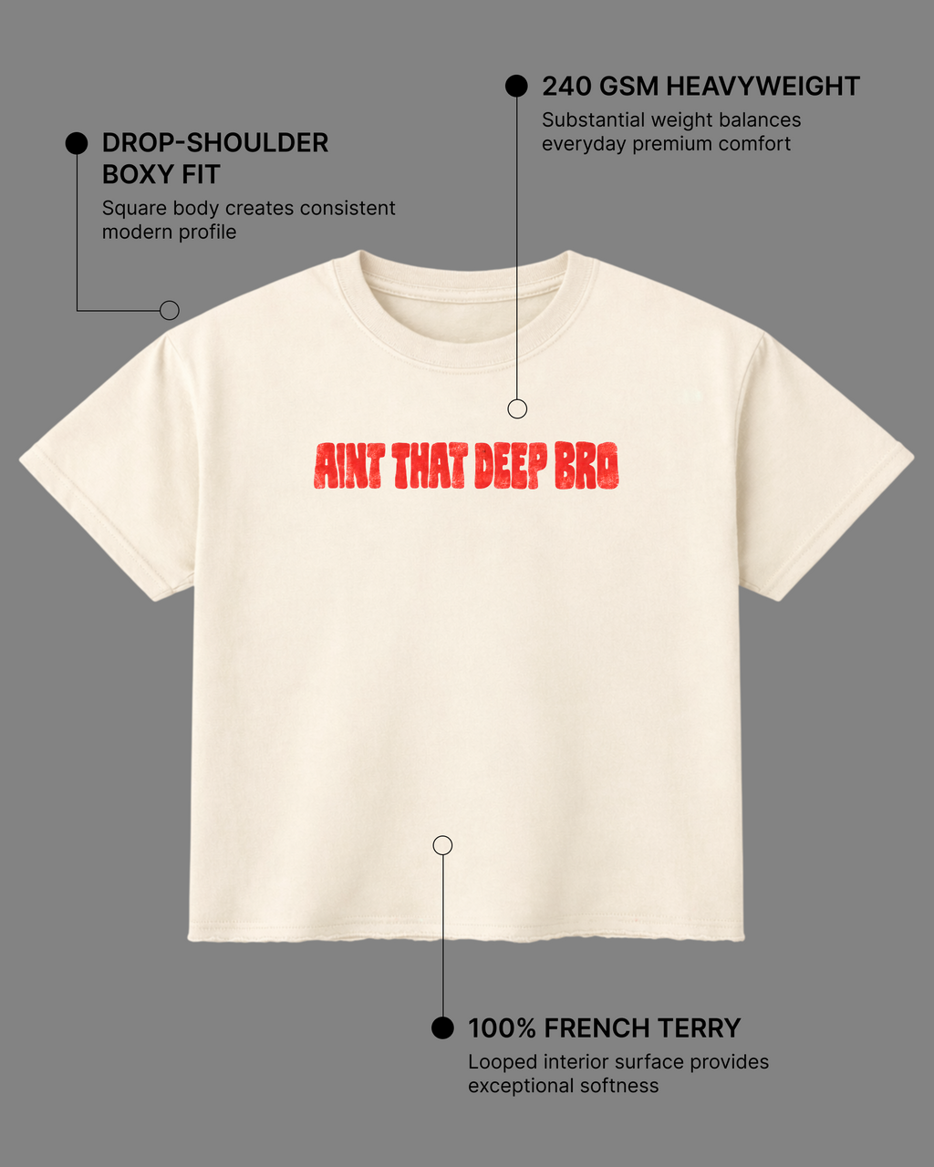 Chill Kar Boxy Fit T-Shirt | 240 GSM French Terry Off-White Graphic Tee