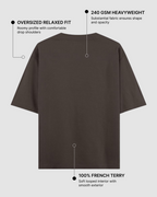 Coffee Oversized T-Shirt | 240 GSM French Terry Cotton Oversized Tee