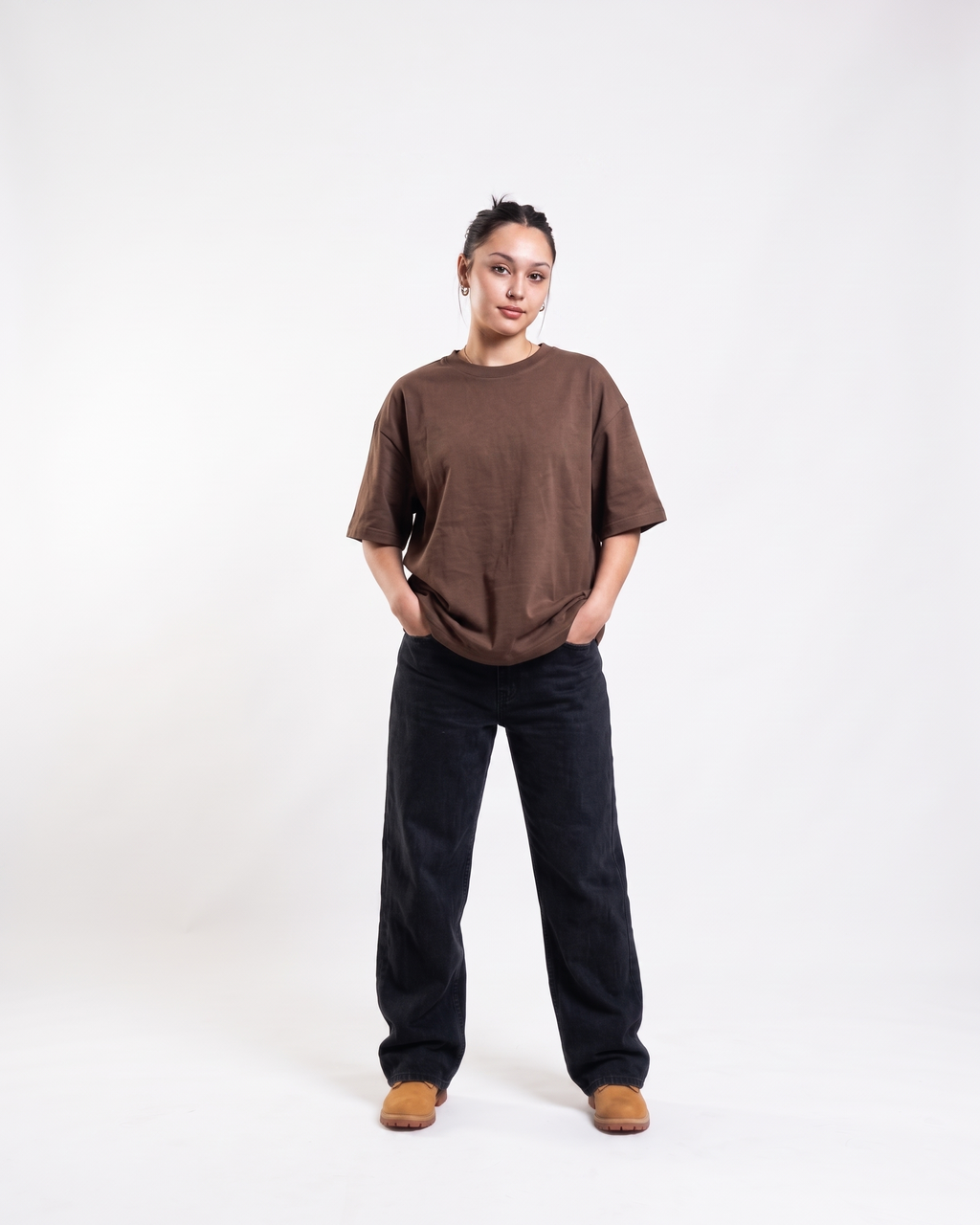 Coffee Oversized T-Shirt | 240 GSM French Terry Cotton Oversized Tee