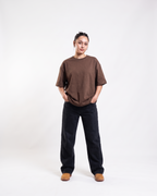 Coffee Oversized T-Shirt | 240 GSM French Terry Cotton Oversized Tee