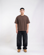 Coffee Oversized T-Shirt | 240 GSM French Terry Cotton Oversized Tee
