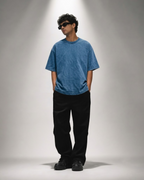 Denim Wash Boxy Fit T-Shirt | 240 GSM French Terry Cotton Boxy Fit Tee