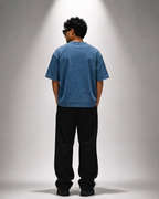 Denim Wash Boxy Fit T-Shirt | 240 GSM French Terry Cotton Boxy Fit Tee