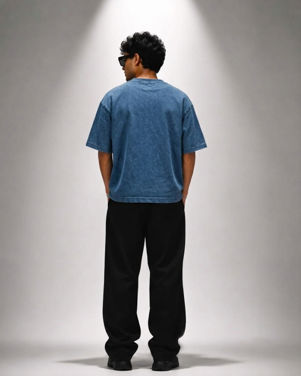 Denim Wash Boxy Fit T-Shirt | 240 GSM French Terry Cotton Boxy Fit Tee