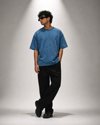 Denim Wash Boxy Fit T-Shirt | 240 GSM French Terry Cotton Boxy Fit Tee