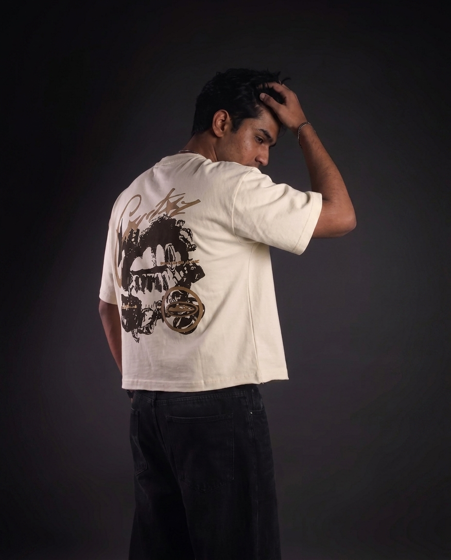 Dirty Gamble Graphic Boxy Fit T-Shirt | 240 GSM French Terry Off-White Graphic Tee