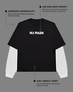 Dope Mode Oversized Tee | 240 GSM French Terry Cotton Black with White Sleeves