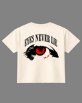 Eyes Never Lie Boxy Fit T-Shirt | 240 GSM French Terry Off-White Graphic Tee