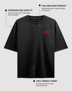 Hustle Everyday Black Oversized T-Shirt | 240 GSM French Terry Cotton Graphic Tee