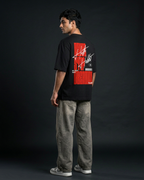 Hustle Everyday Black Oversized T-Shirt | 240 GSM French Terry Cotton Graphic Tee