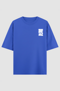 Just Me Blue Oversized T-Shirt | 240 GSM French Terry Cotton Graphic Tee