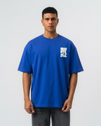 Just Me Blue Oversized T-Shirt | 240 GSM French Terry Cotton Graphic Tee