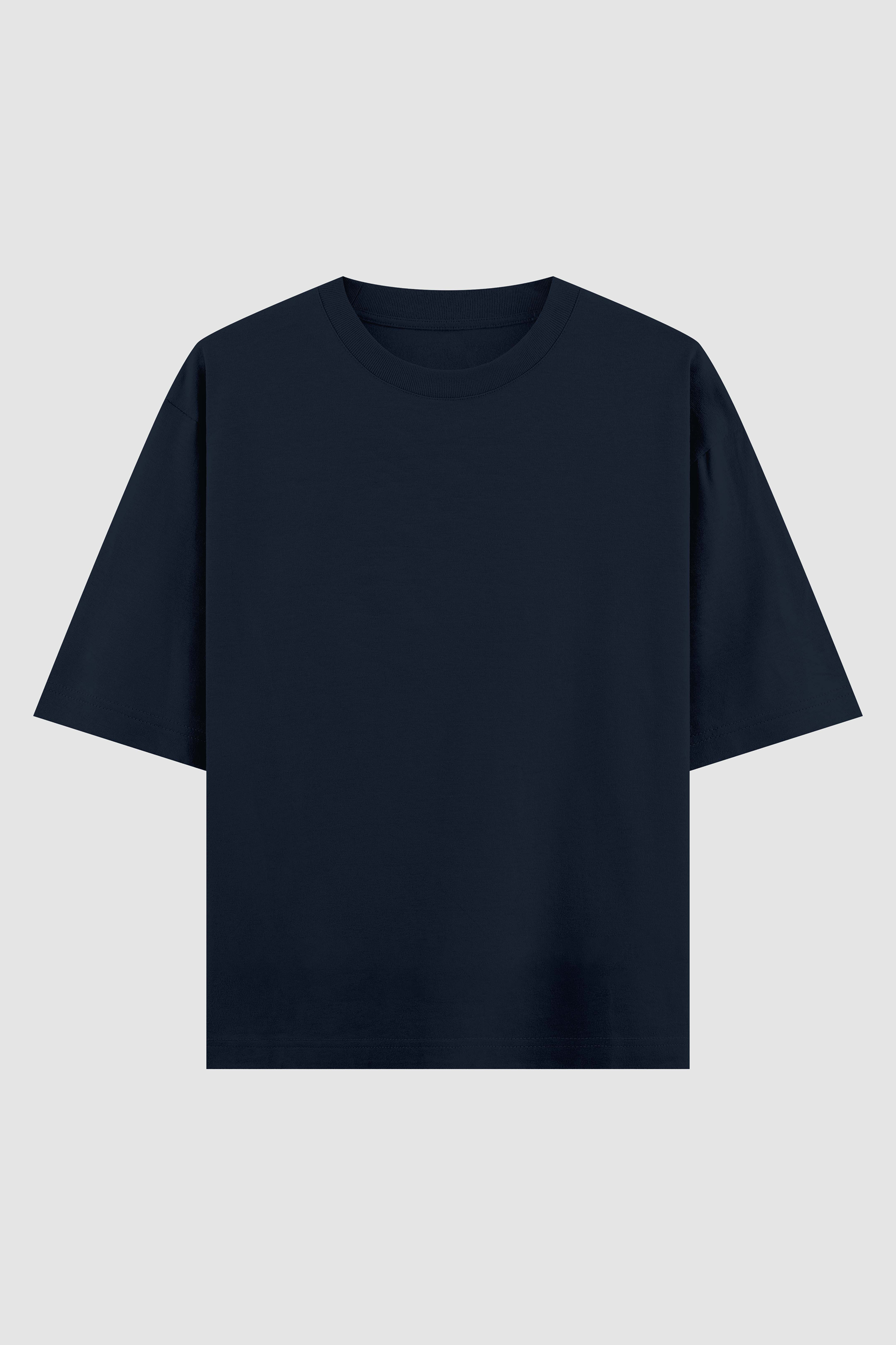 Leave Nothing But Footprints Navy Blue Oversized Tee